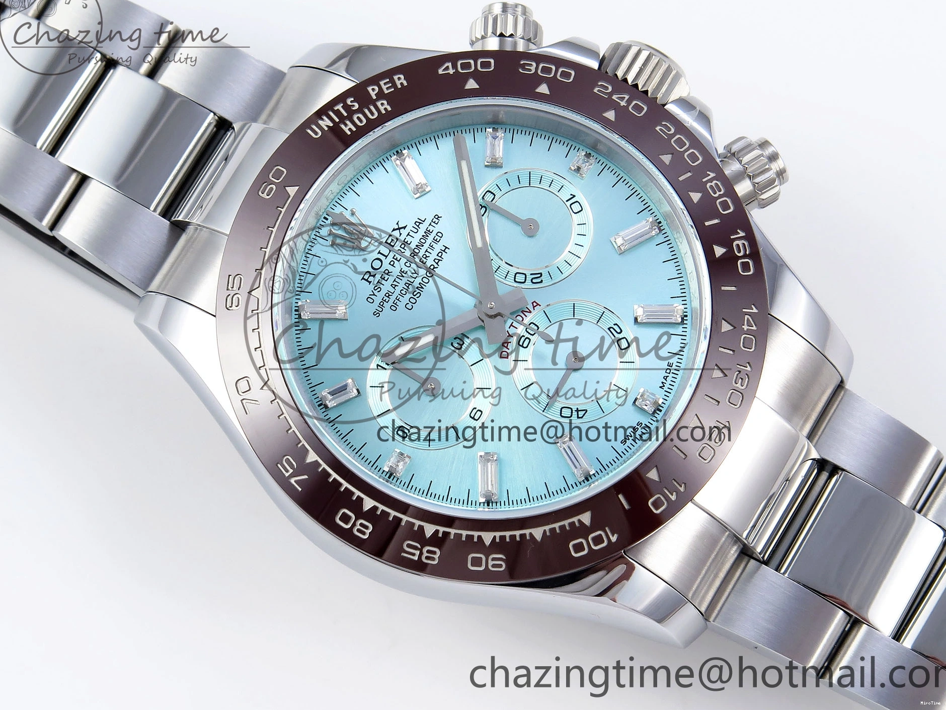 MiroTime 0225 SportInspired DAYTONA 116506 QF 1:1 BEST EDITION ICE BLUE DIAL CRYSTAL MARKERS ON SS BRACELET SH4130 V3 (GAIN WEIGHT) 1770